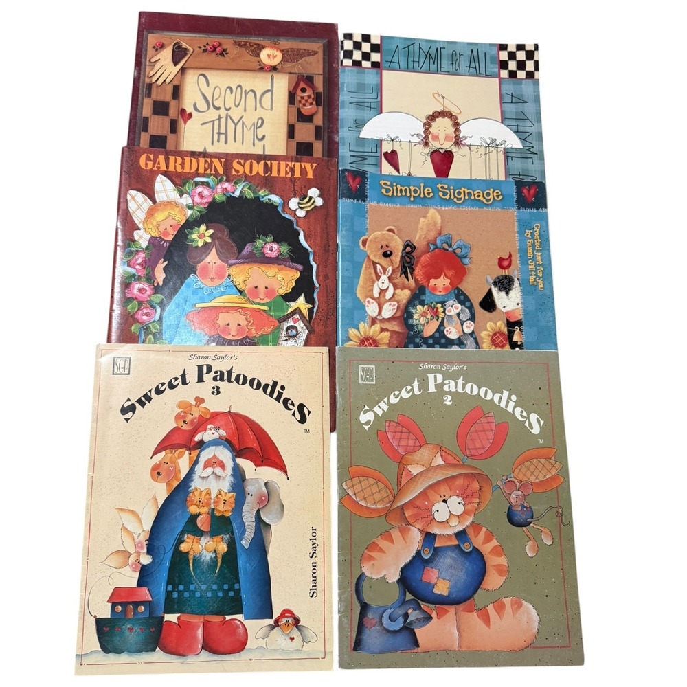 VTG Tole Painting Pattern Books LOT of 6 Sharon Saylor Susan Jill Hall Uncut